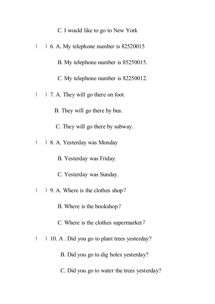 图片[3]-六年级英语上册期末试卷1（人教版一起点）-墨痕题库