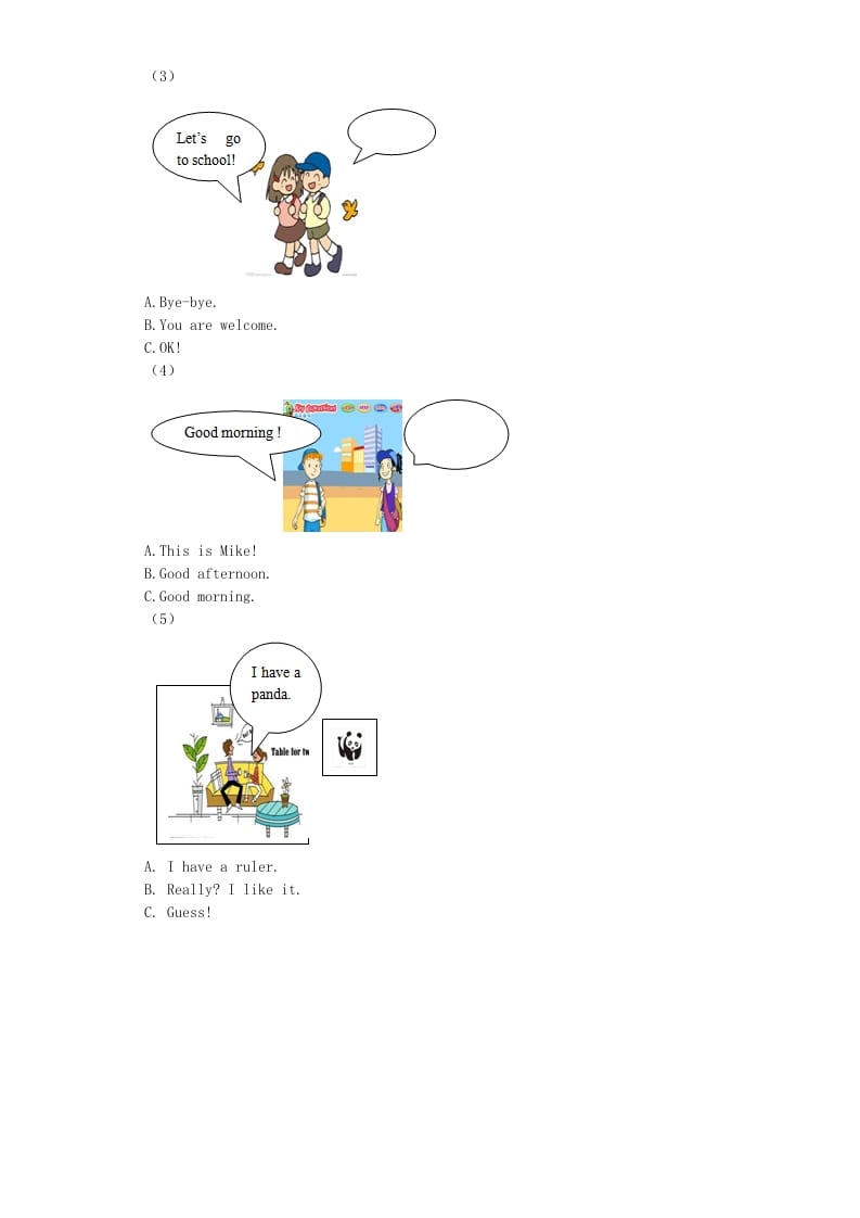 图片[3]-三年级英语上册期末测试卷1（人教PEP）-墨痕题库