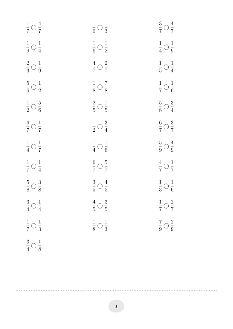 图片[3]-三年级数学上册口算题(分数比大小)1000题（人教版）-墨痕题库