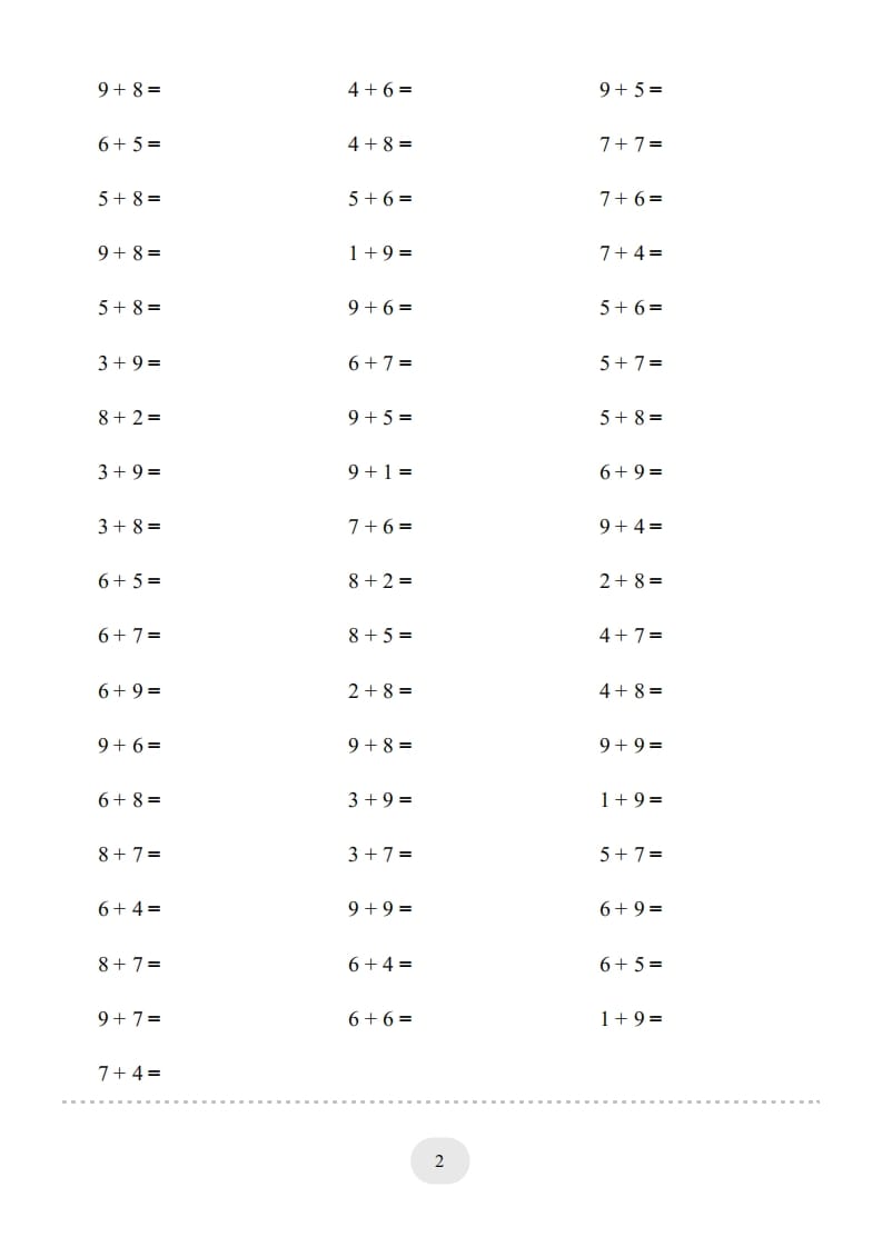 图片[2]-一年级数学上册（20以内的进位加法）1500题（人教版）-墨痕题库