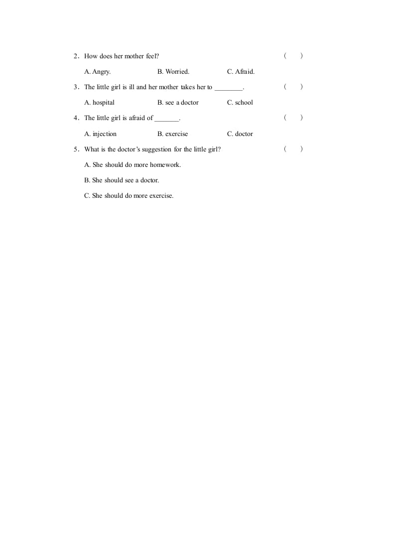 图片[2]-六年级英语上册Unit4习题——第三课时（人教版一起点）-墨痕题库