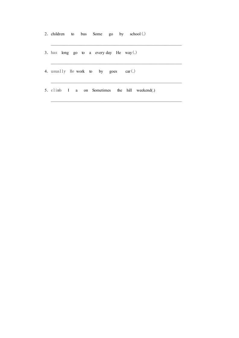 图片[2]-四年级英语上册Unit3习题第2课时（人教版一起点）-墨痕题库