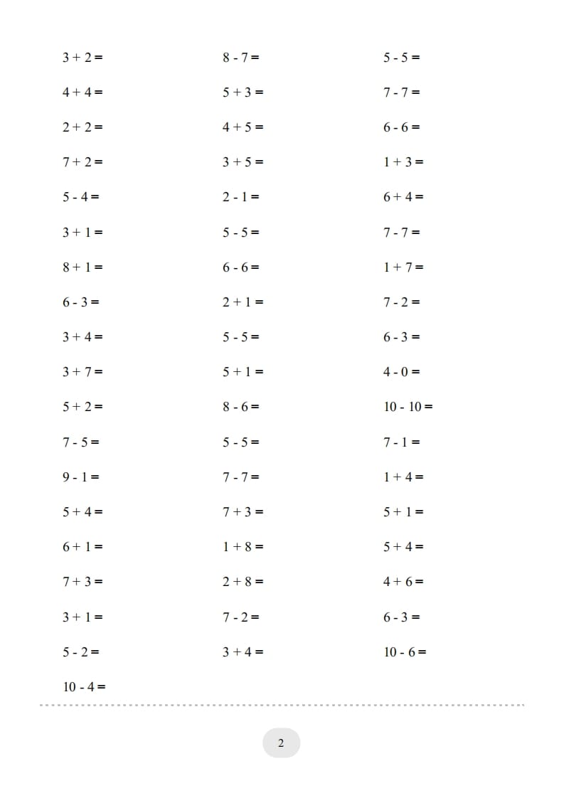 图片[2]-一年级数学上册10以内加减法2000题（人教版）-墨痕题库