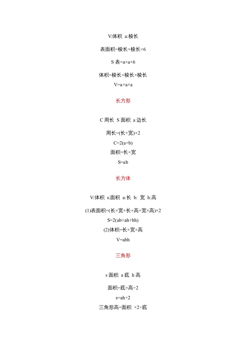 图片[3]-五年级数学下册小学一到六年级关系式及公式-墨痕题库