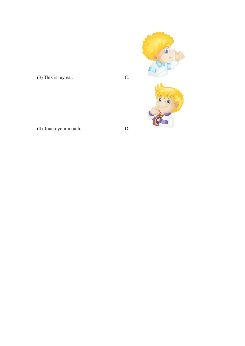 图片[3]-一年级英语上册Unit2_单元测试卷（人教一起点）-墨痕题库