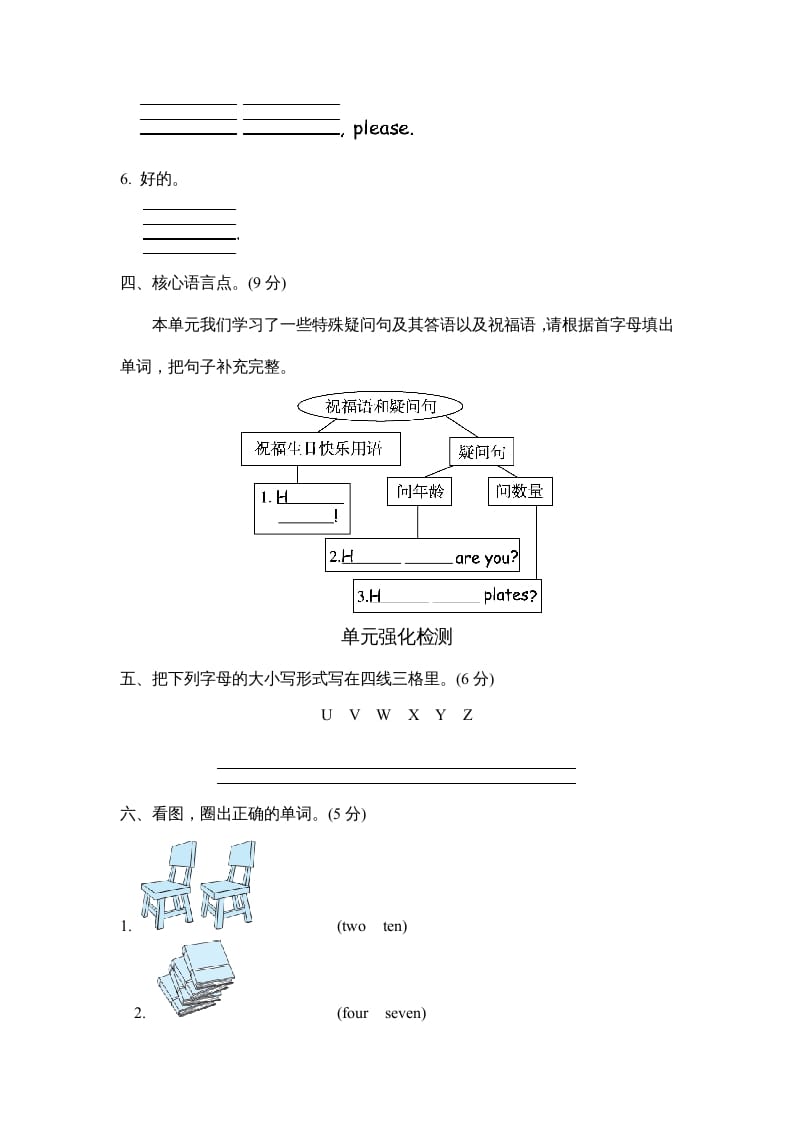 图片[2]-三年级英语上册Unit6单元知识梳理卷（人教PEP）-墨痕题库