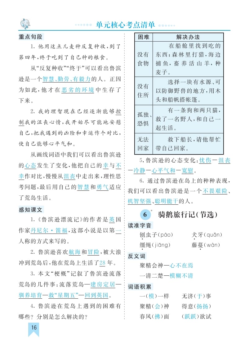 图片[2]-六年级语文下册第二单元核心考点清单-墨痕题库