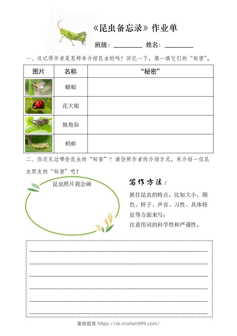 图片[3]-三（下）语文每课作业单-墨痕题库