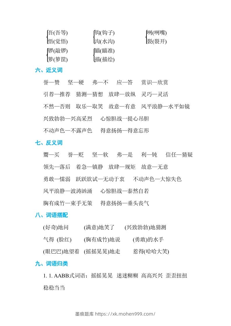 图片[2]-五年级语文下册第六单元单元知识小结（部编版）-墨痕题库