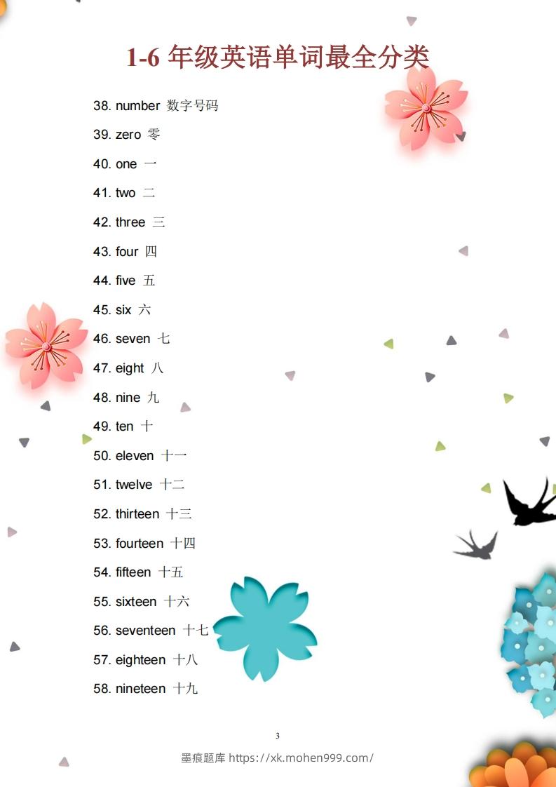 图片[3]-13_小学1至6年级英语单词最全分类-墨痕题库
