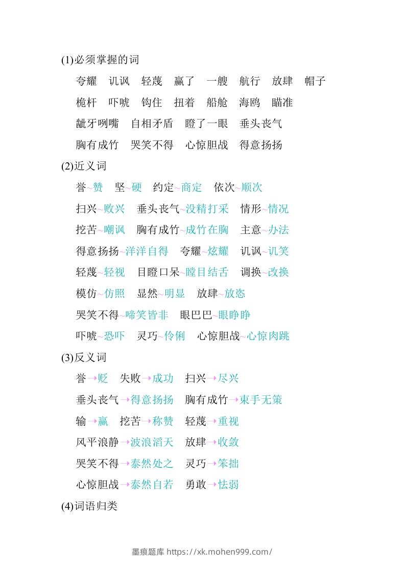图片[2]-五年级语文下册第六单元知识小结（部编版）-墨痕题库
