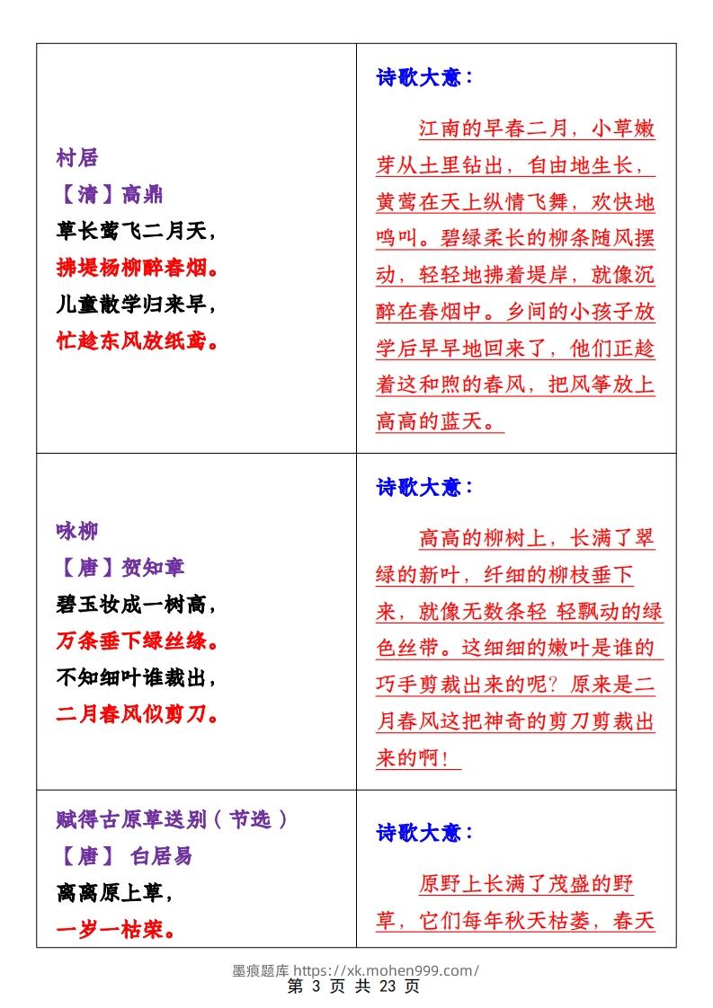 图片[3]-二年级下册1-4单元语文期中必考知识大盘点（23页）-墨痕题库