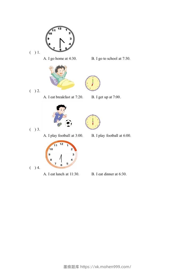 图片[3]-二年级英语下册Unit5_单元测试卷（人教版）-墨痕题库