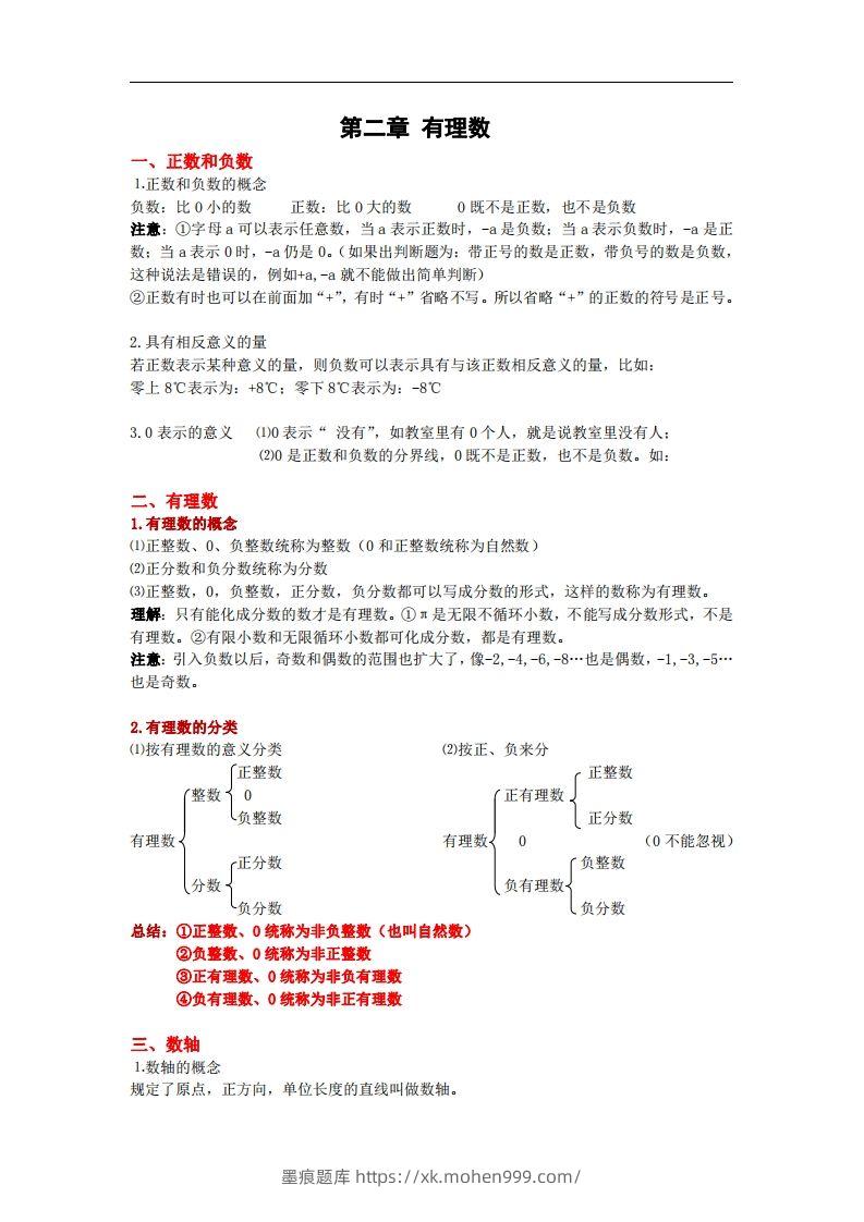 图片[3]-2.苏科版数学七年级上册知识点总结(1)-墨痕题库