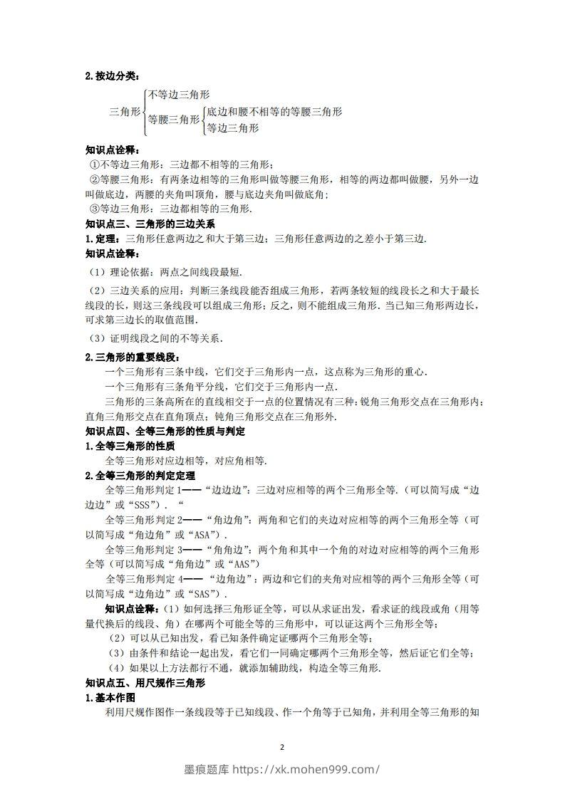 图片[2]-鲁教版数学七年级上册知识点汇总-墨痕题库
