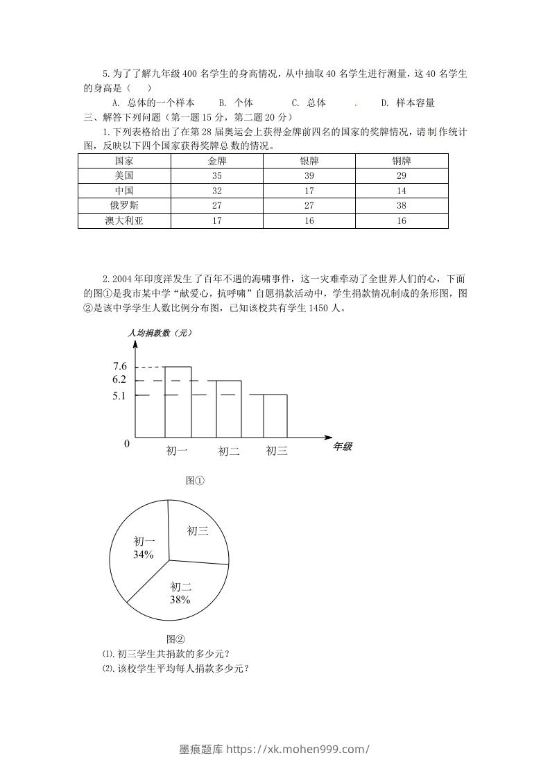 图片[2]-河南周口扶沟县七年级下册数学第十章第一节试卷及答案人教版(Word版)-墨痕题库