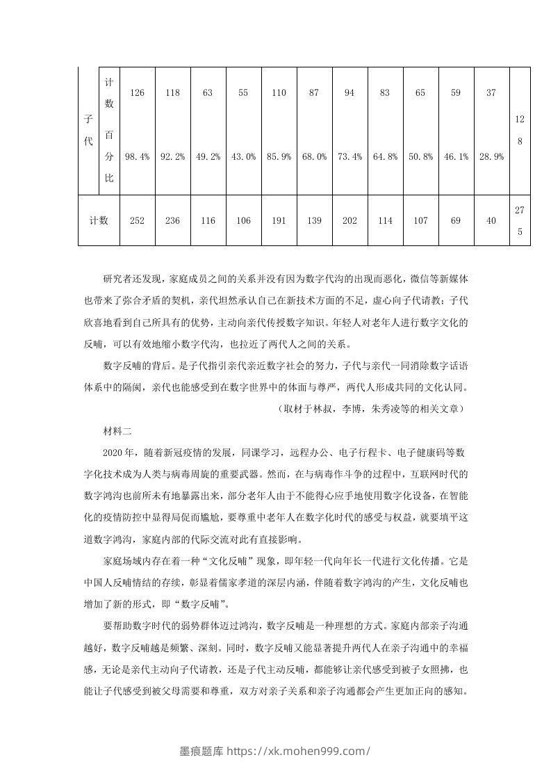 图片[2]-2021-2022学年北京市东城区高三第一学期期末统一检测语文试卷及答案(Word版)-墨痕题库
