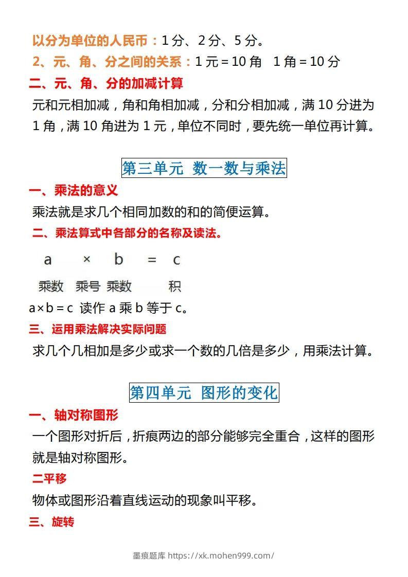 图片[2]-【北师大】二上数学重点知识点汇总预习-墨痕题库