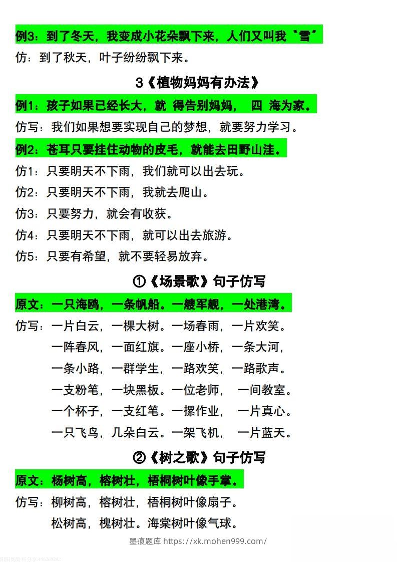 图片[2]-【常考重点仿写句子】二上语文-墨痕题库