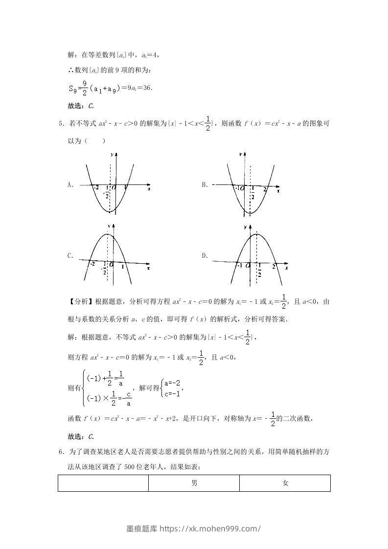 图片[2]-2020-2021年北京市昌平区高二数学下学期期末试题及答案(Word版)-墨痕题库