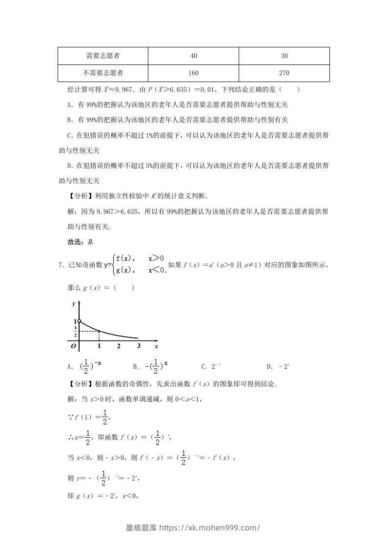 图片[3]-2020-2021年北京市昌平区高二数学下学期期末试题及答案(Word版)-墨痕题库