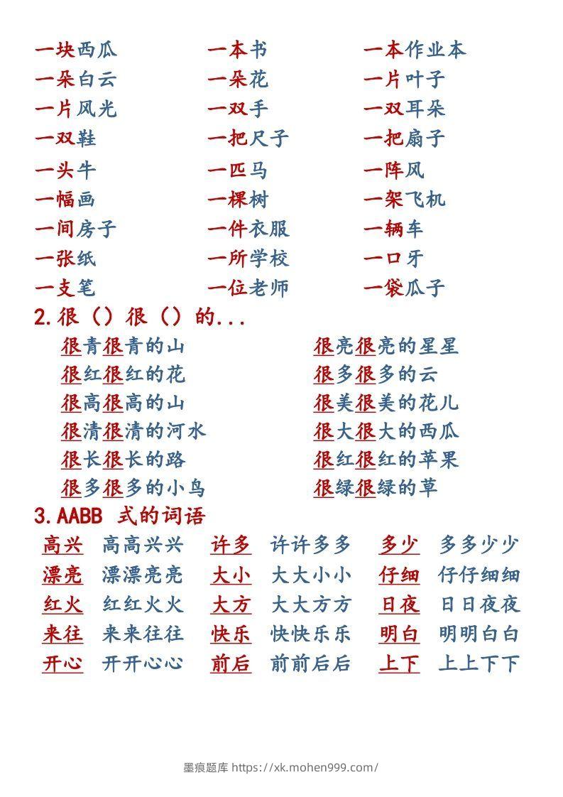 图片[3]-【语文知识点重点汇总】一上-墨痕题库